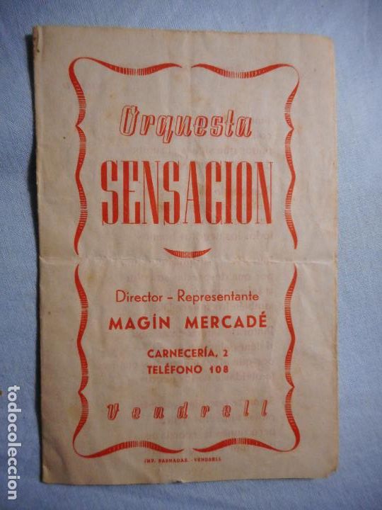 Cat&aacute;logos de M&uacute;sica: ANTIGUO CANCIONERO.ORQUESTA SENSACION.MAGIN MERCADE.VENDRELL.TARRAGONA