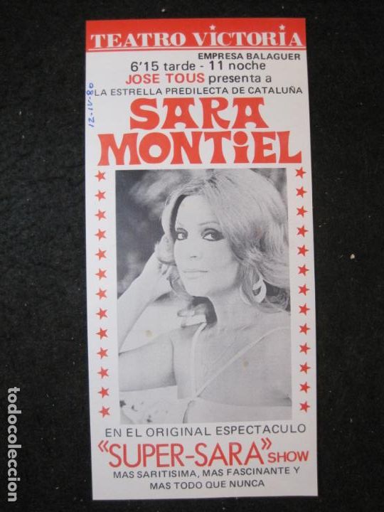 Cat&aacute;logos de M&uacute;sica: SARA MONTIEL-SUPER SARA SHOW-TEATRO VICTORIA-PROGRAMA-VER FOTOS-(K-6176)