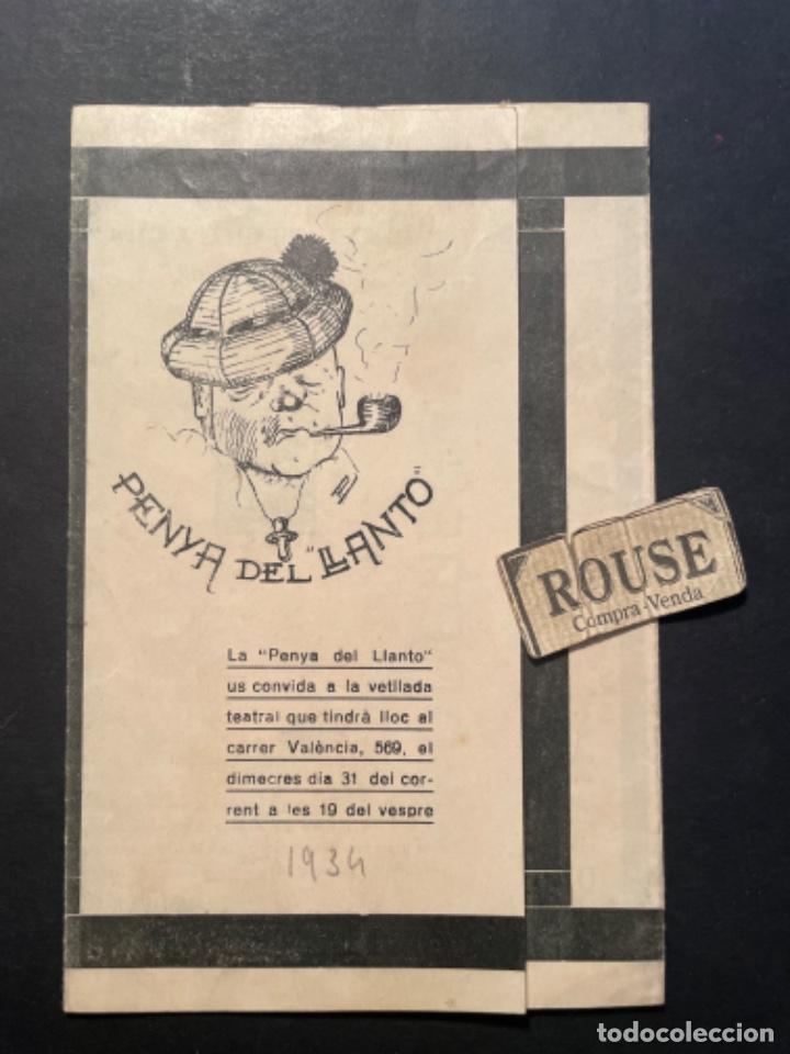 Cat&aacute;logos de M&uacute;sica: PROGRAMA TEATRO - PENYA DEL LLANTO 1934- DON CUAN TANORIO - ASCRIBIDA POR UN ILLUSTRADO MANCEBO CONO