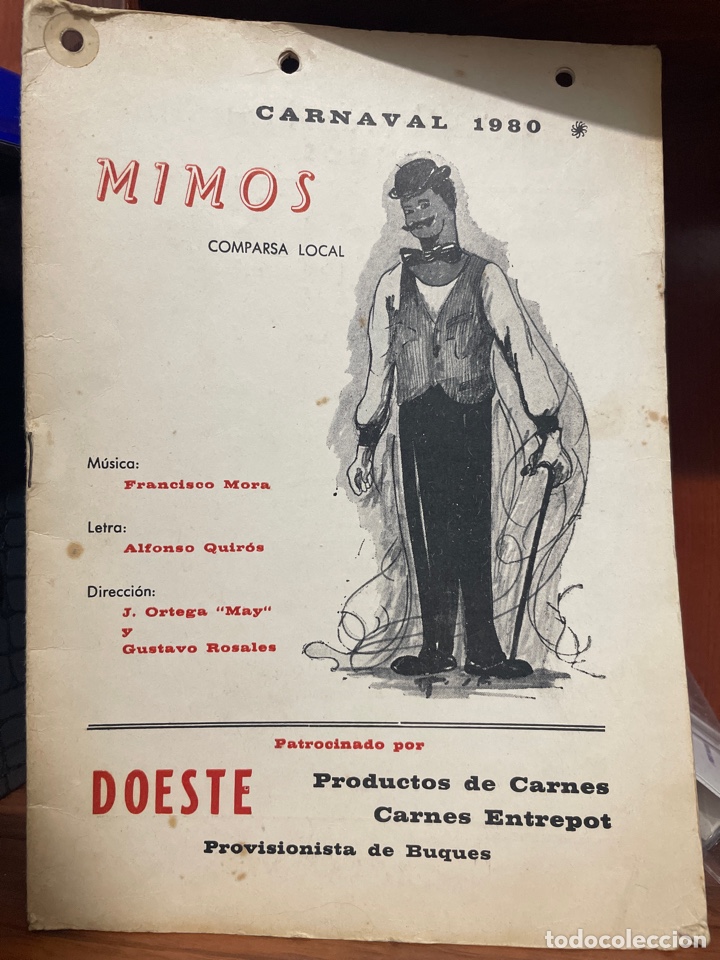 Cat&aacute;logos de M&uacute;sica: Carnaval C&aacute;diz 1980 libreto de la comparsa MIMOS