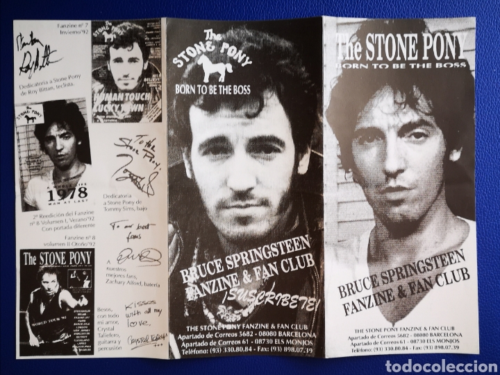 Catalogues de Musique: BRUCE SPRINGTEEN - TRIPTICO DE INSCRIPCION DE UN FANZINE