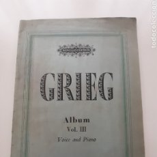 Catálogos de Música: EDWARD GRIEG, ALBUM OF SONGS, VOICE AND PIANO VOL. 3, SIN FECHA. Lote 331006268