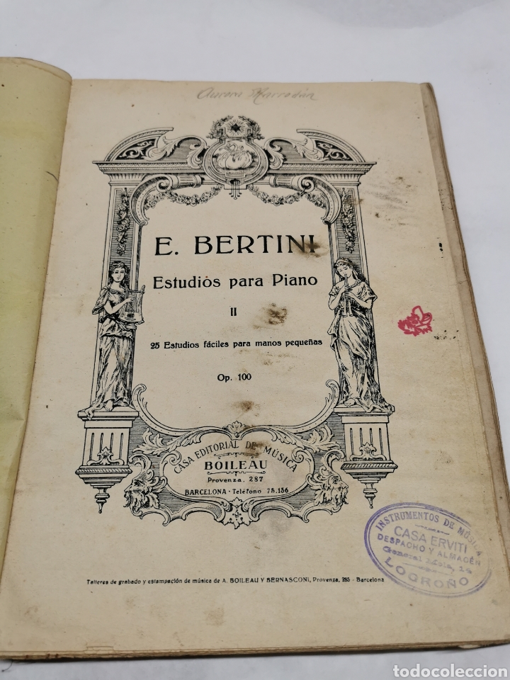 Cat&aacute;logos de M&uacute;sica: Estudios para piano Bertini