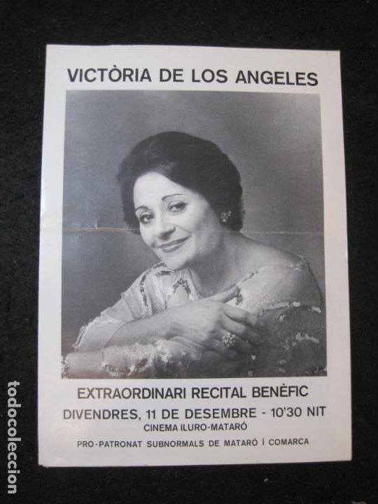 Cat&aacute;logos de M&uacute;sica: VICTORIA DE LOS ANGELES-EXTRAORDINARI RECITAL BENEFIC-CINEMA ILURO-MATARO-PROGRAMA-VER FOTOS(K-6475)