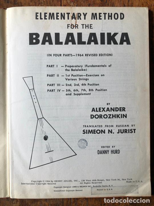 Catalogues de Musique: ELEMENTARY METHOD FOR THE BALALAIKA - NEW YORK 1966
