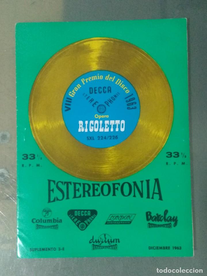 Cat&aacute;logos de M&uacute;sica: CATALOGO ESTEREOFONICA. DICIEMBRE 1963. SUPLEMENTO 3-E.