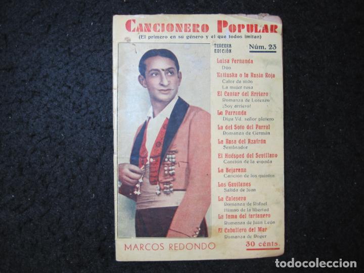 Cat&aacute;logos de M&uacute;sica: CANCIONERO POPULAR-MARCOS REDONDO-EDITORIAL ALAS-VER FOTOS-(K-6925)