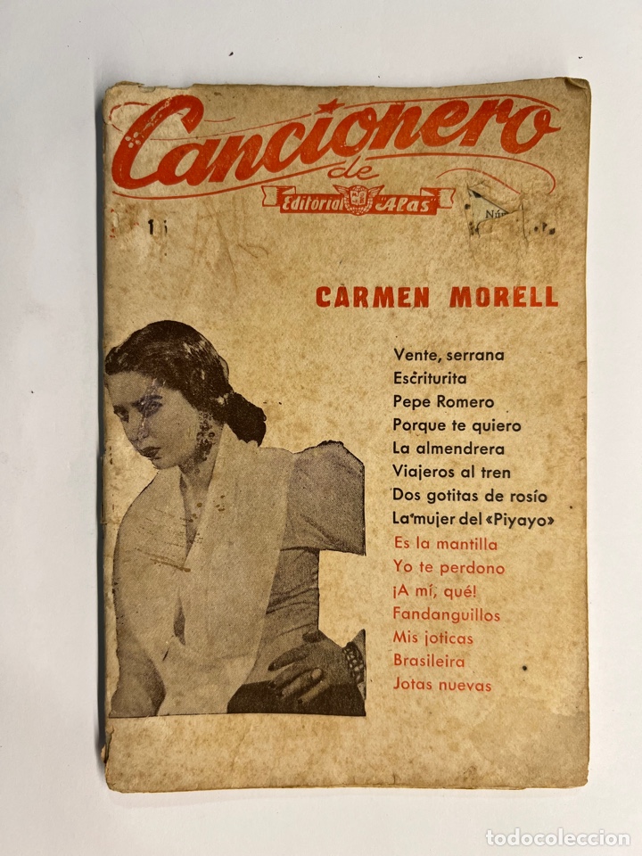 Catalogues de Musique: CARMEN MORELL, Cancionero Editorial Alas (h.1950?) Vente Serrana, Porque te quiero&hellip;