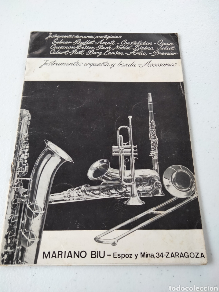 Catalogues de Musique: Cat&aacute;logo instrumentos musicales Mariano Biu 1979 - 20 p&aacute;ginas