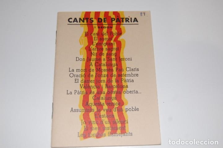 Cat&aacute;logos de M&uacute;sica: LIBRITO &rdquo;CANTS DE PATRIA&rdquo;,19 LETRAS DE CANCIONES, PUBLICIDAD AMIGOS DE MATHAUSEN DE DIFEREN AUTORES.