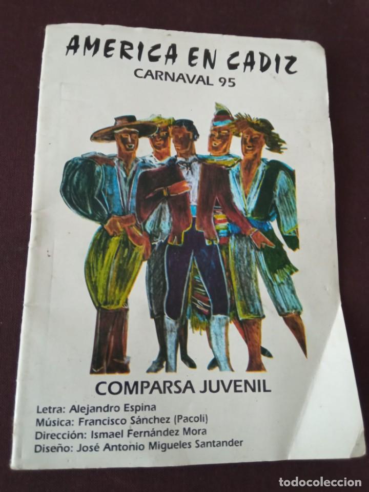 Catalogues de Musique: Carnaval de C&aacute;diz libreto comparsa juvenil Am&eacute;rica en C&aacute;diz 1995
