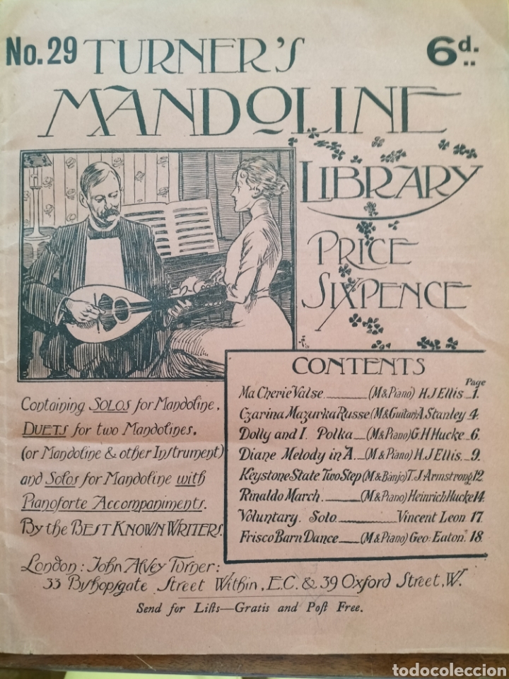 Cat&aacute;logos de m&uacute;sica: Libro de Turners Mandoline. No . 29 - Foto 1