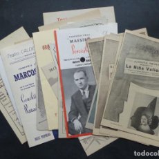 Catálogos de Música: MUSICA, ZARZUELA, TEATRO, COMEDIA, 22 ANTIGUOS PROGRAMAS-CARTELES, AÑOS 1940-50 - VER FOTOS ADICION.. Lote 348238008