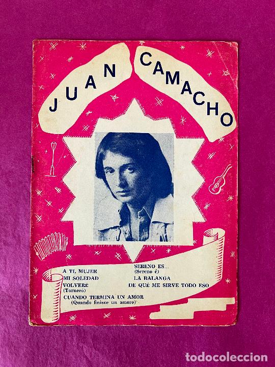 Catalogues de Musique: CANCIONEROS DE JUAN CAMACHO, ED. Marazul, 1976, 10 PAG.