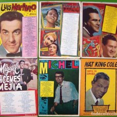 Catálogos de Música: LOTE 6 CANCIONEROS (LUIS MARIANO, NAT KING COLE, MIGUEL ACEVES MEJIA, MICHEL, BELAFONTE, ETC)