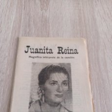 Catálogos de Música: CANCIONERO DE JUANITA REINA. Lote 361336430