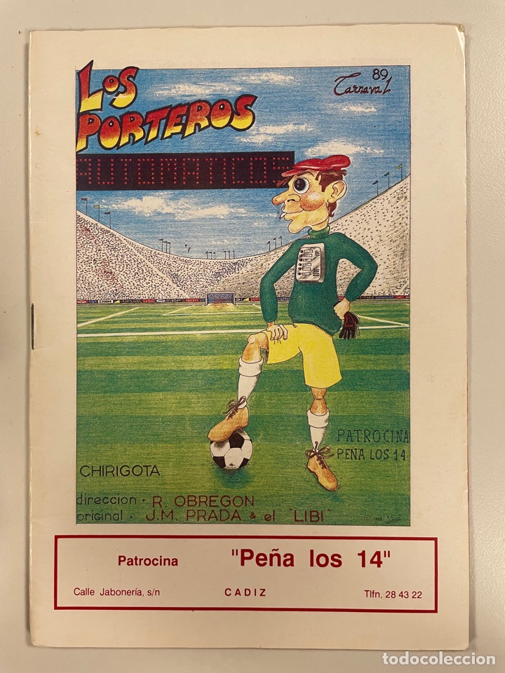 Cat&aacute;logos de M&uacute;sica: Carnaval C&aacute;diz 1989 libreto de la chirigota Los porteros autom&aacute;ticos