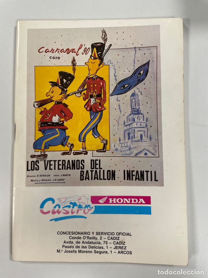 Cat&aacute;logos de M&uacute;sica: Carnaval C&aacute;diz 1990 libreto del coro Los veteranos del batall&oacute;n infantil