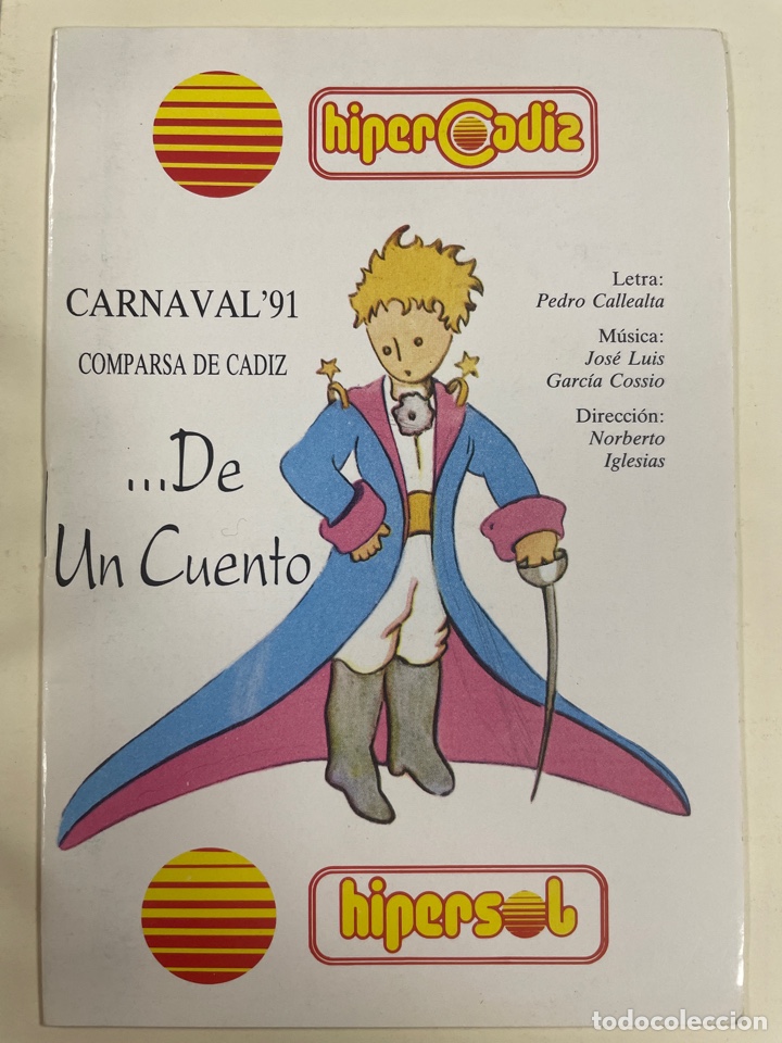 Cat&aacute;logos de m&uacute;sica: Carnaval C&aacute;diz 1991 Libretos Comparsa DE UN CUENTO - Foto 1