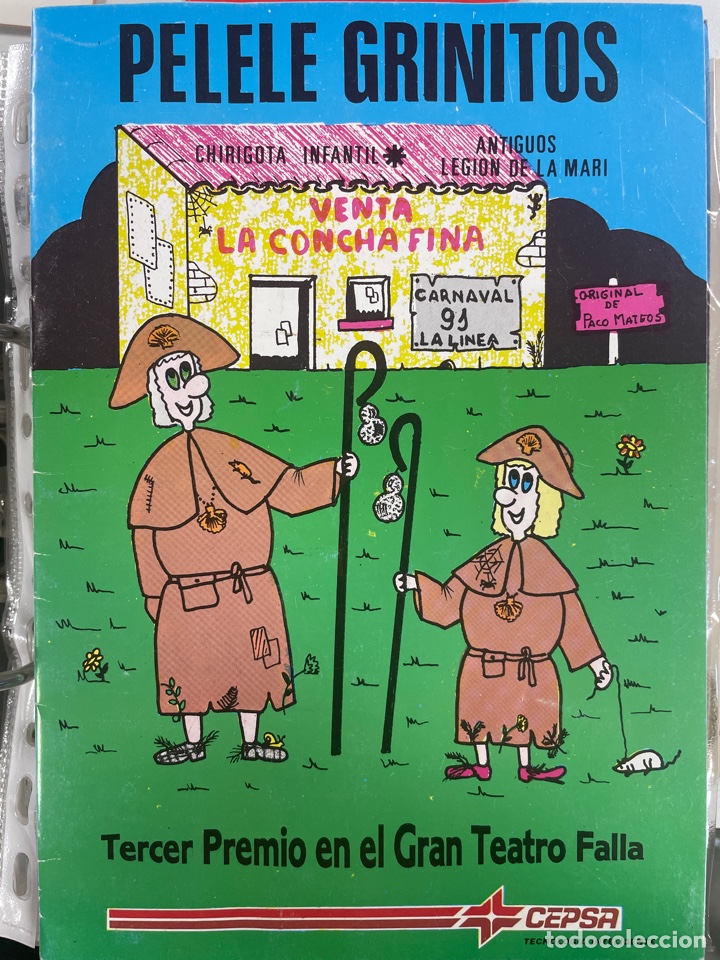 Cat&aacute;logos de M&uacute;sica: Carnaval C&aacute;diz 1991 libreto chirigota infantil PELELE GRINITOS