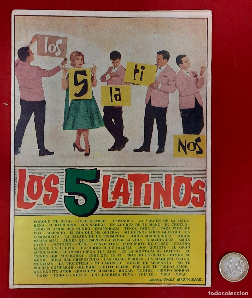 Cat&aacute;logos de m&uacute;sica: CANCIONERO - LOS 5 LATINOS - Foto 1