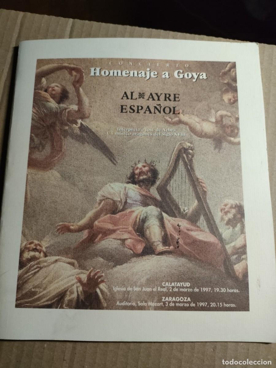 Catalogues de Musique: CONCIERTO HOMENAJE A GOYA -AL AYRE ESPA&Ntilde;OL