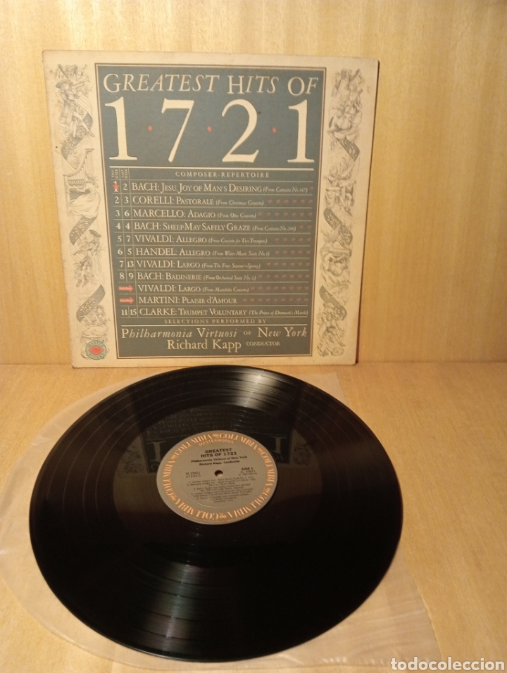 Catalogues de Musique: Greatest Hits 1721. Marcello. Clarke. Martini. Etc. Kapp. A&ntilde;o 1980. Edici&oacute;n USA.