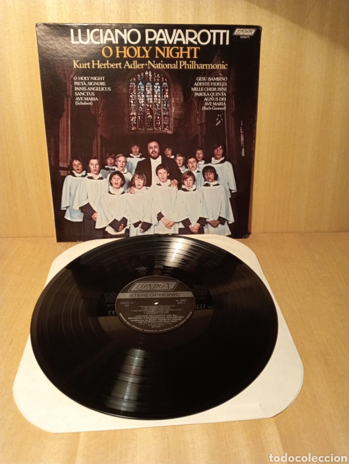 Catalogues de Musique: Luciano Pavarotti. A holy night. Adler. A&ntilde;o 1976. Edici&oacute;n USA.