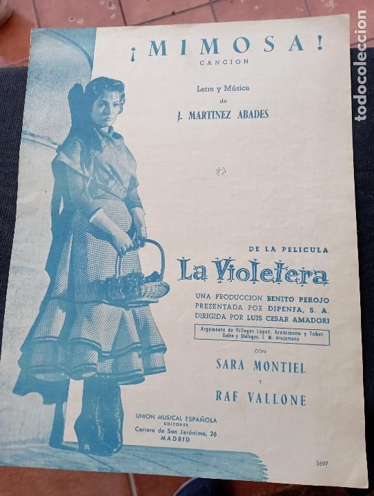 Catalogues de Musique: UNION MUSICAL ESPA&Ntilde;OLA. SARA MONTIEL, LA VIOLETERA MIMOSA.