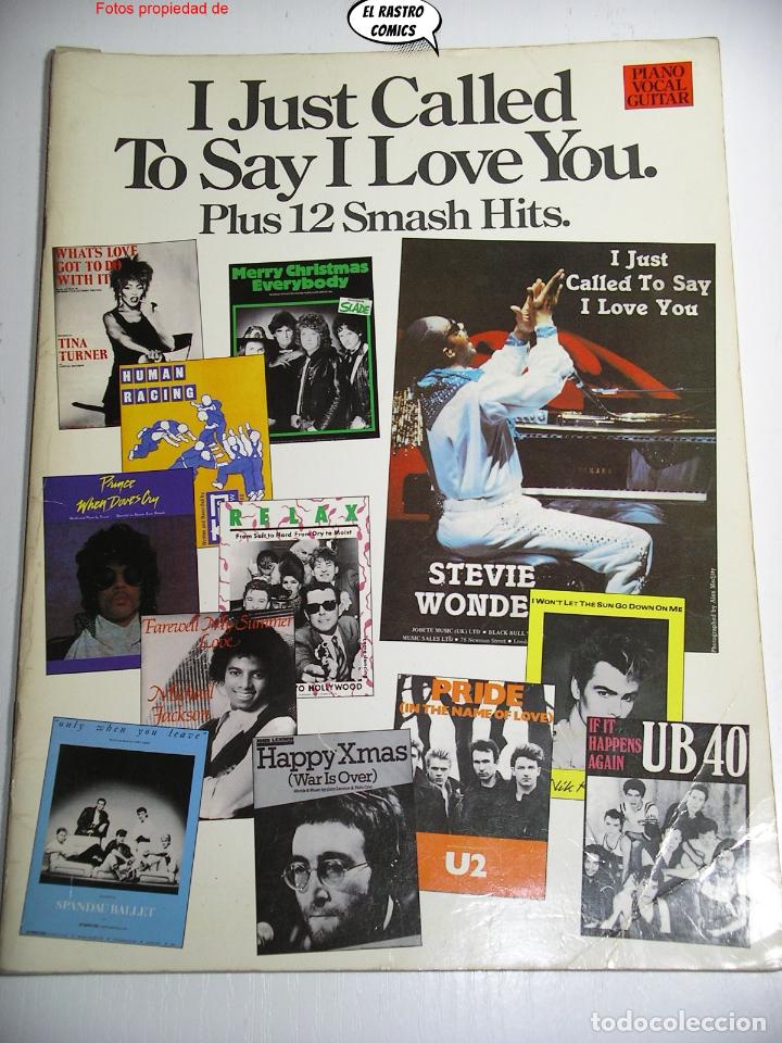 Cat&aacute;logos de M&uacute;sica: I just called to say i love you, Plus 12 smash hits, piano, vocal, guitar, Wise 1984, partituras, C8