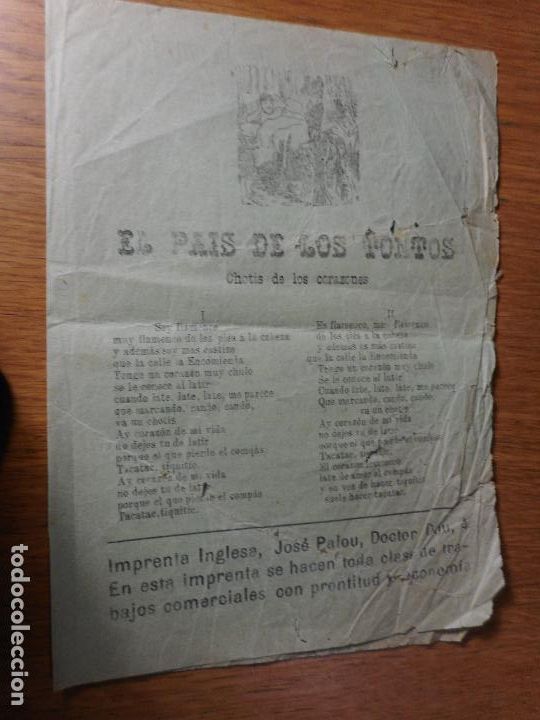 Catalogues de Musique: ANTIGUA LETRILLA EL PAIS DE LOS TONTOS- LA SANTA ESPINA-LOS POLLOS PIJAITOS COUPLET. JOSE PALOU