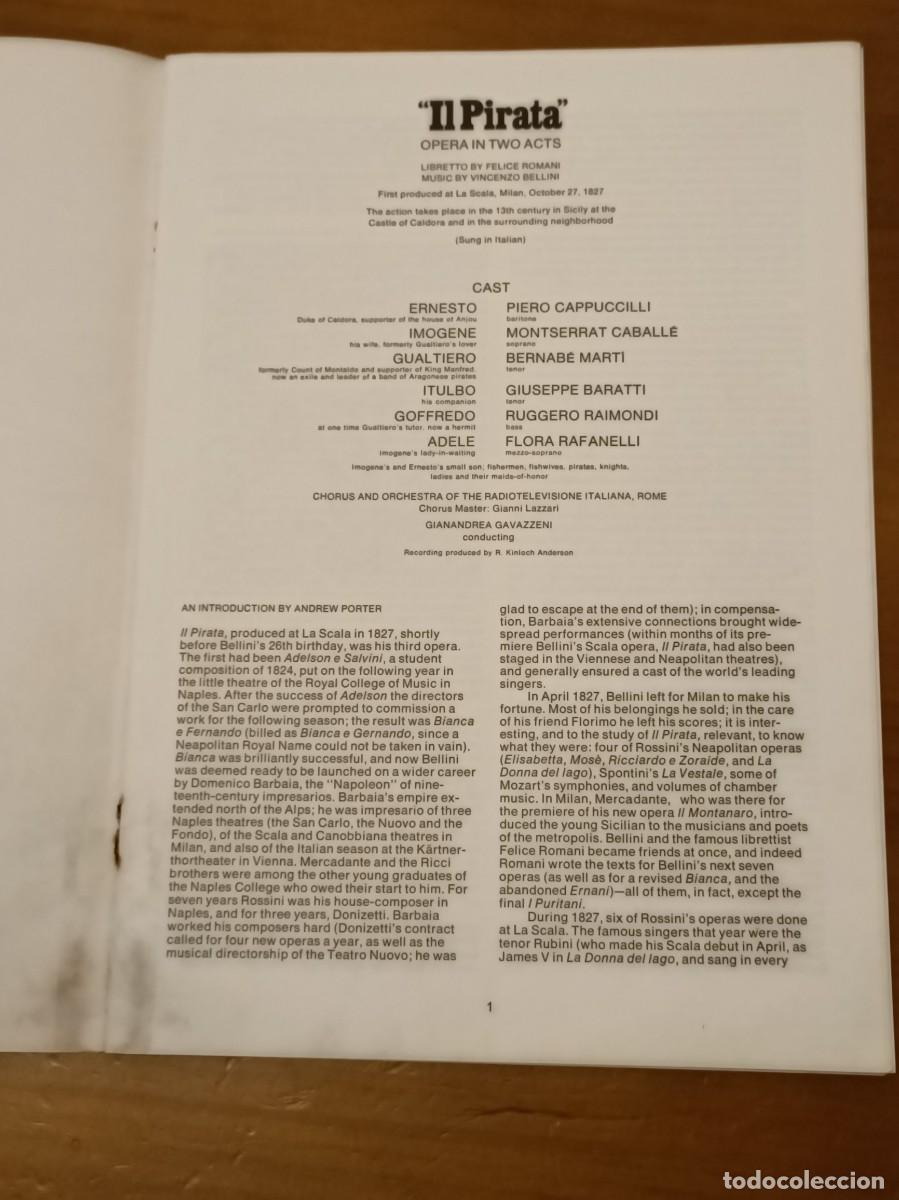 Cat&aacute;logos de m&uacute;sica: Libreto de &oacute;pera en dos actos de Bellini - Foto 2
