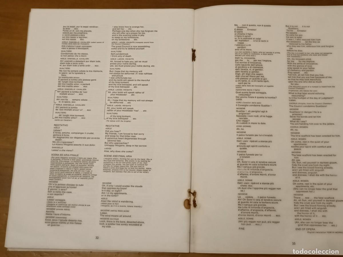 Cat&aacute;logos de m&uacute;sica: Libreto de &oacute;pera en dos actos de Bellini - Foto 6