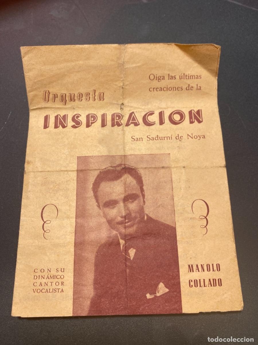 Cat&aacute;logos de M&uacute;sica: Programa SannSadurni de Noya Orquesta Inspiraci&oacute;n Manolo Collado Champan Carbo