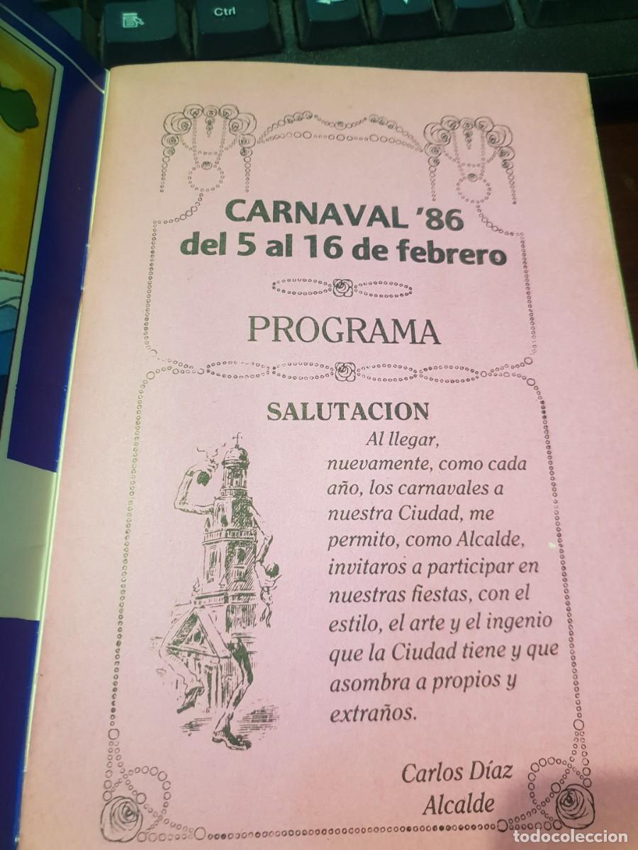 Cat&aacute;logos de m&uacute;sica: Programa carnaval cadiz a&ntilde;o 1986 - Foto 2