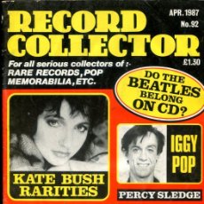 Cataloghi di Musica: RECORD COLLECTOR Nº 92 ABRIL 1987