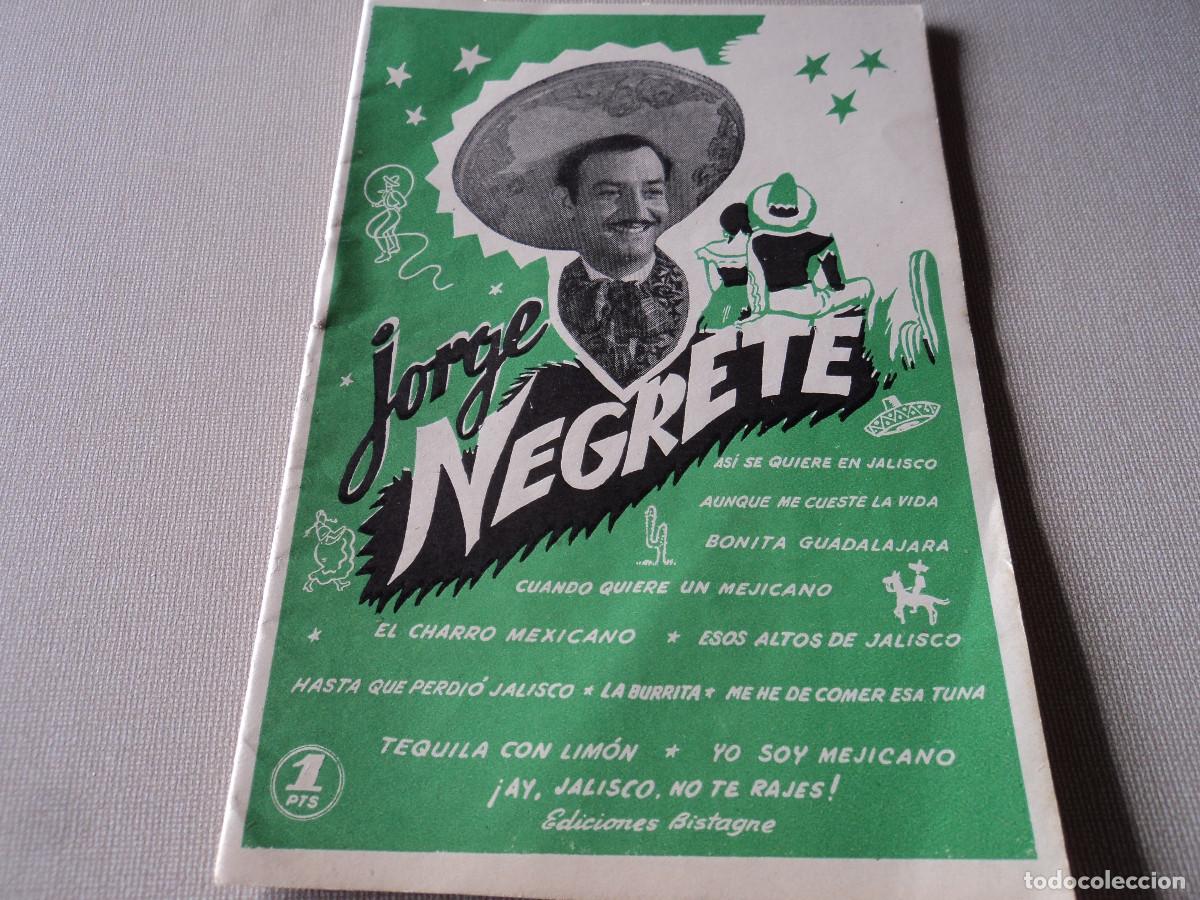 Catalogues de Musique: cancionero jorge negrete, ed. bistagne