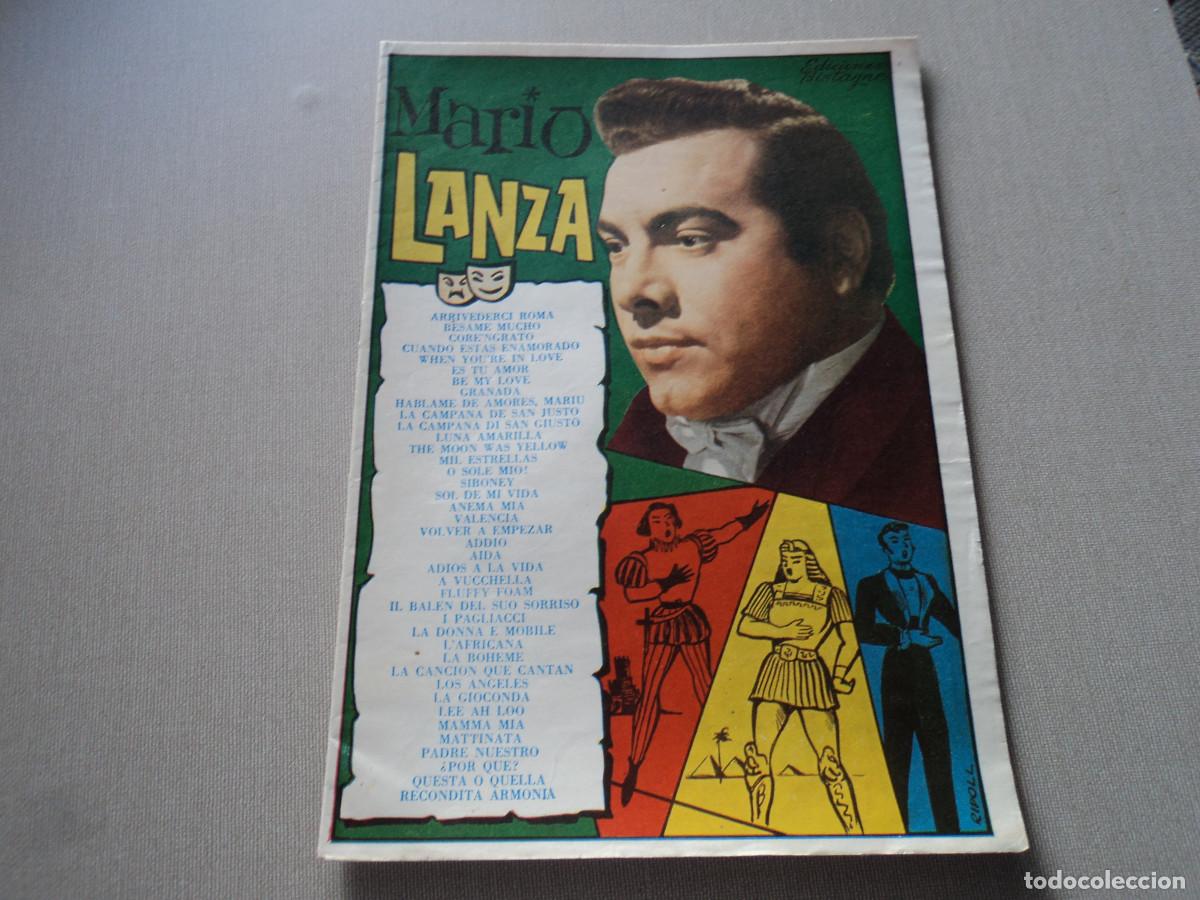 Cat&aacute;logos de M&uacute;sica: CANCIONERO. mario lanza, ed. bistagne