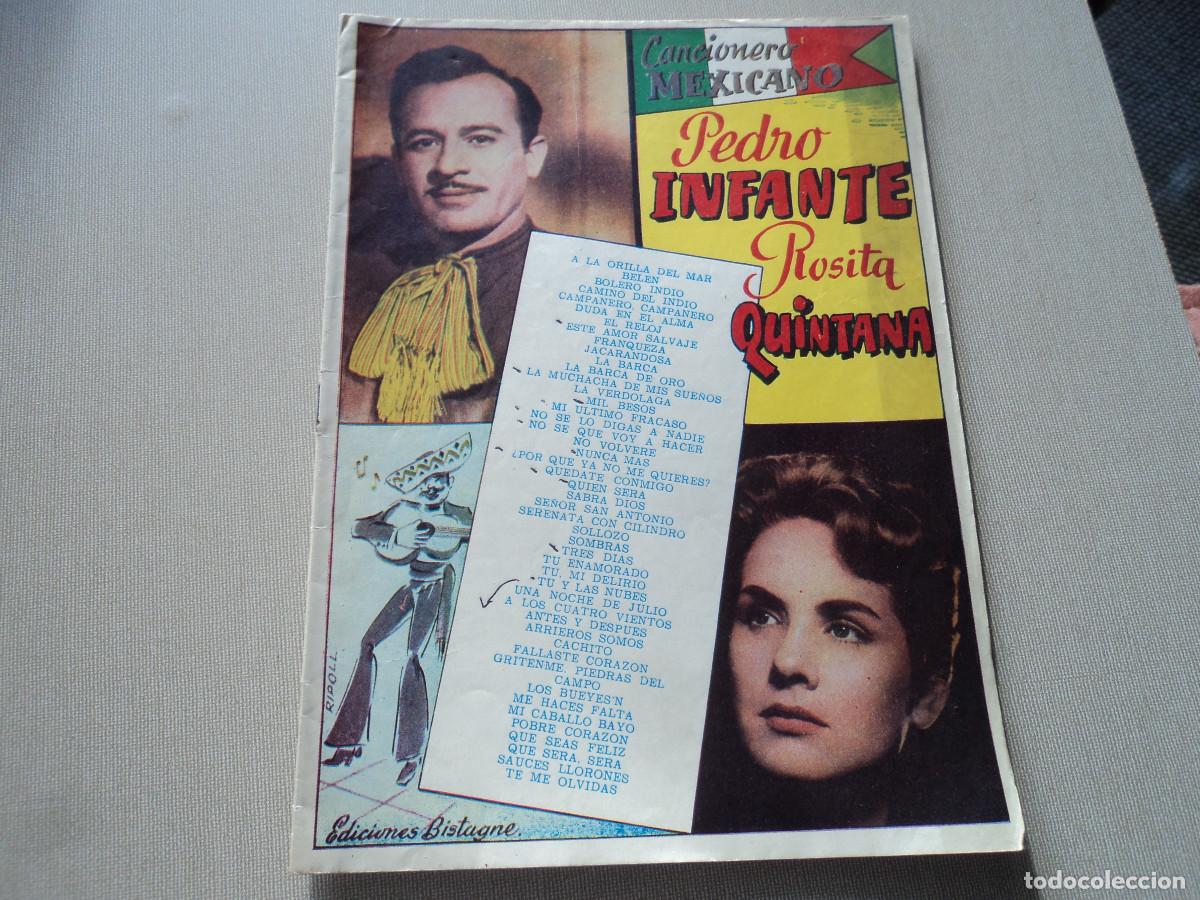 Cat&aacute;logos de M&uacute;sica: CANCIONERO. pedro infante y rosita quintana, ed. bistagne