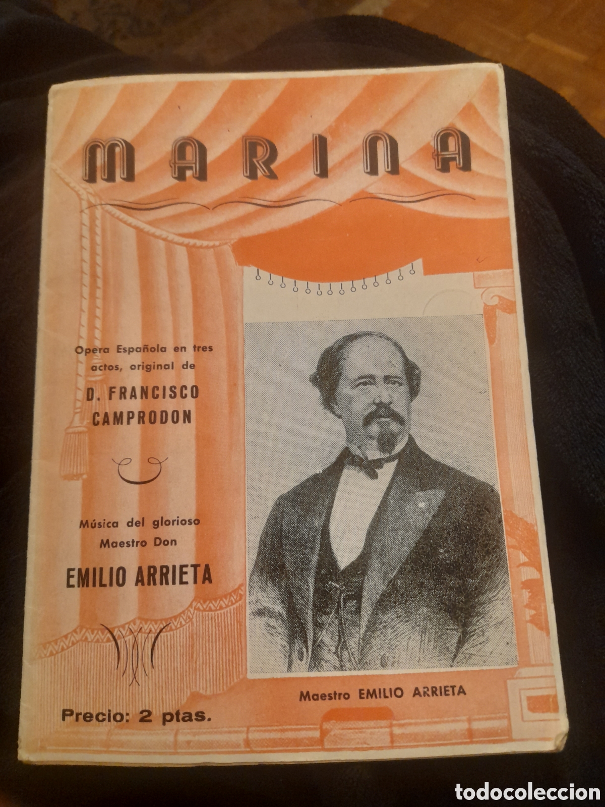 Cat&aacute;logos de M&uacute;sica: Mariana, Argumento y cantables, 8 p&aacute;ginas m&aacute;s la cubierta
