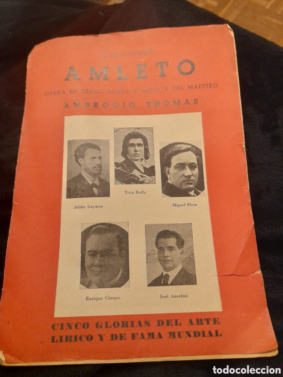 Cat&aacute;logos de M&uacute;sica: A ley&oacute;, Argumento y cantables 8 p&aacute;ginas con la cubierta