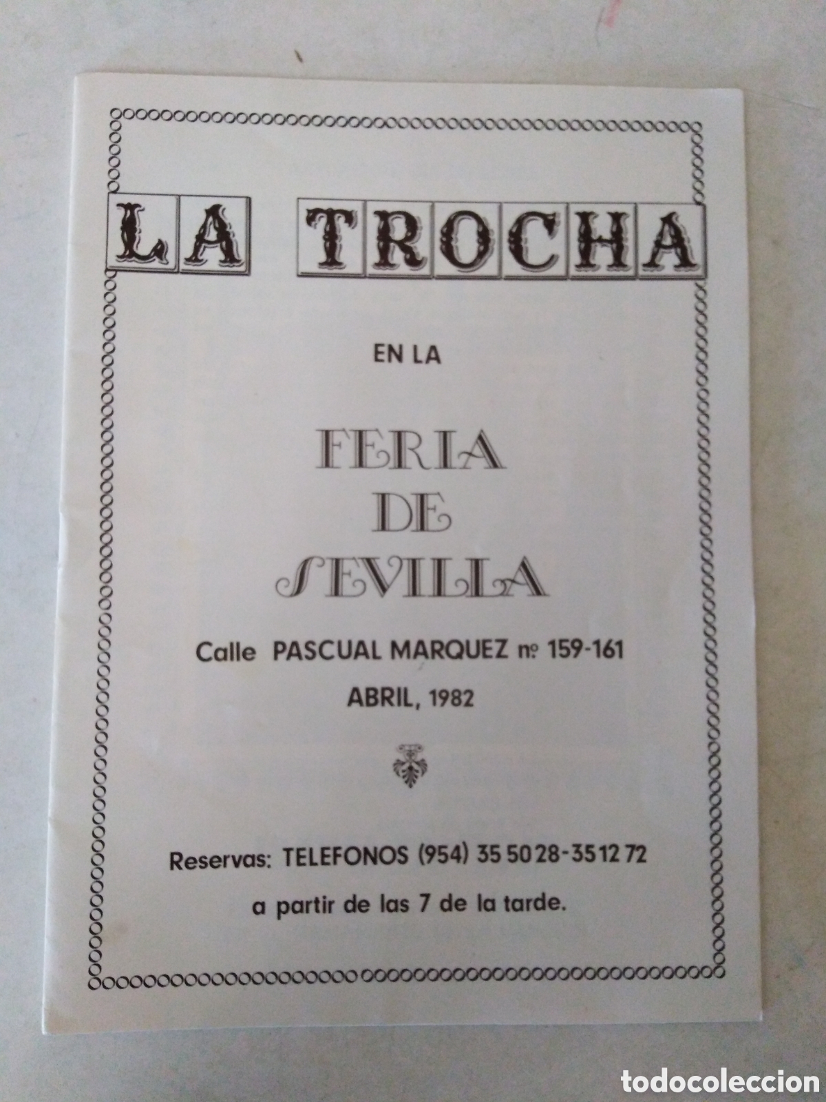 Cat&aacute;logos de M&uacute;sica: Programa actuaciones, caseta LA TROCHA en la feria de Sevilla