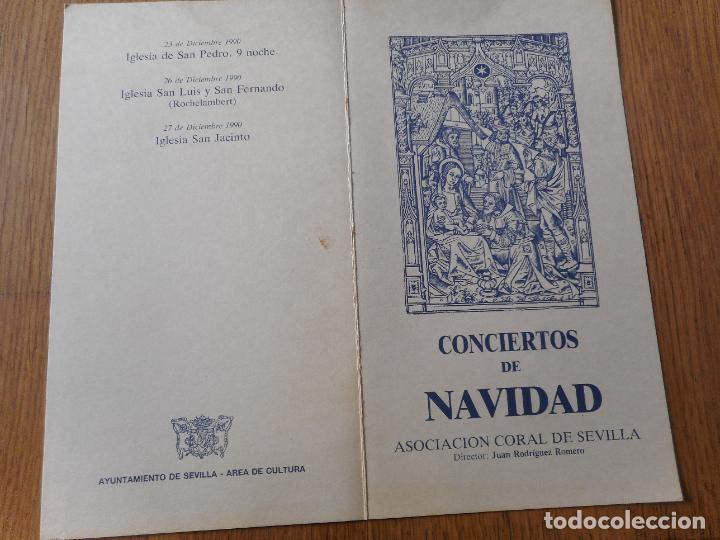 Cat&aacute;logos de M&uacute;sica: PROGRAMA CONCIERTOS NAVIDAD ASOCIACION CORAL SEVILLA. JUAN RODRIGUEZ ROMERO. 1990