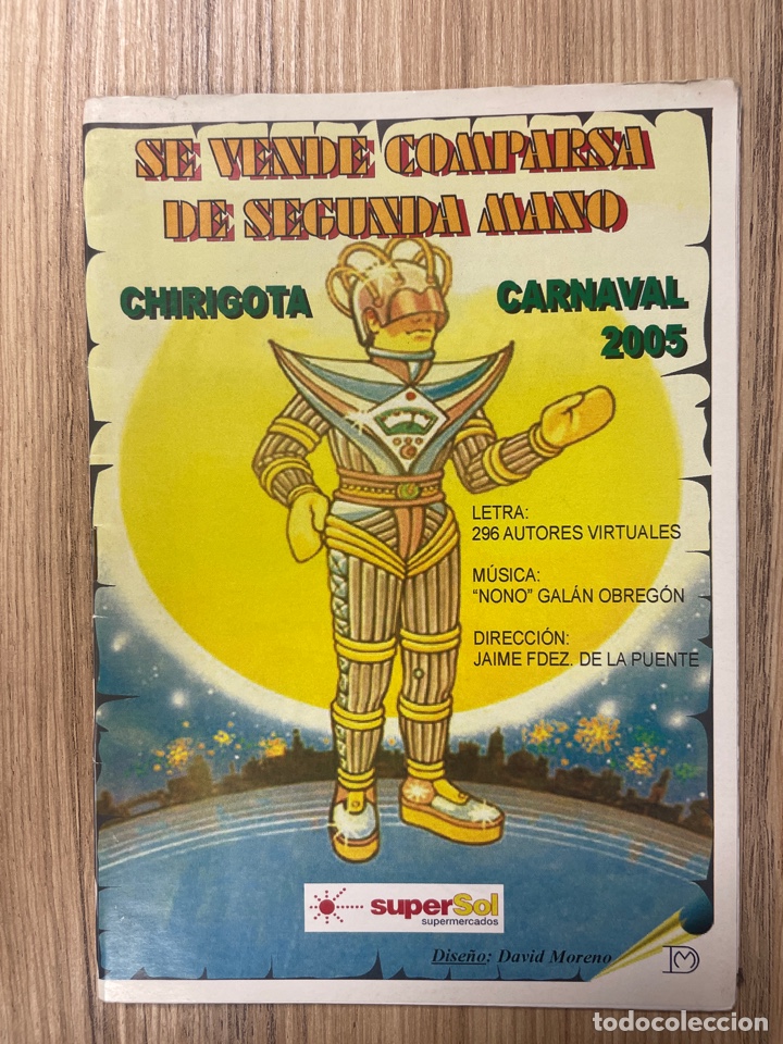 Catalogues de Musique: Carnaval, C&aacute;diz, 2005 libreto Chirigota SE VENDE COMPARSA DE SEGUNDA MANO