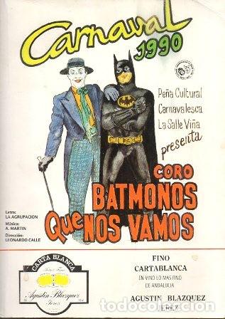 Catalogues de Musique: CARNAVAL 1990 - CORO BATMONOS QUE NOS VAMOS - A-C-2104