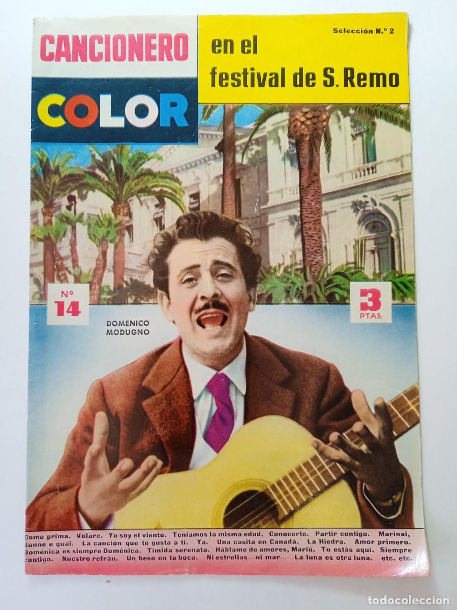 Catalogues de Musique: CANCIONERO COLOR N&ordm; 14 EN EL FESTIVAL DE SAN REMO DOMENICO MODUGNO