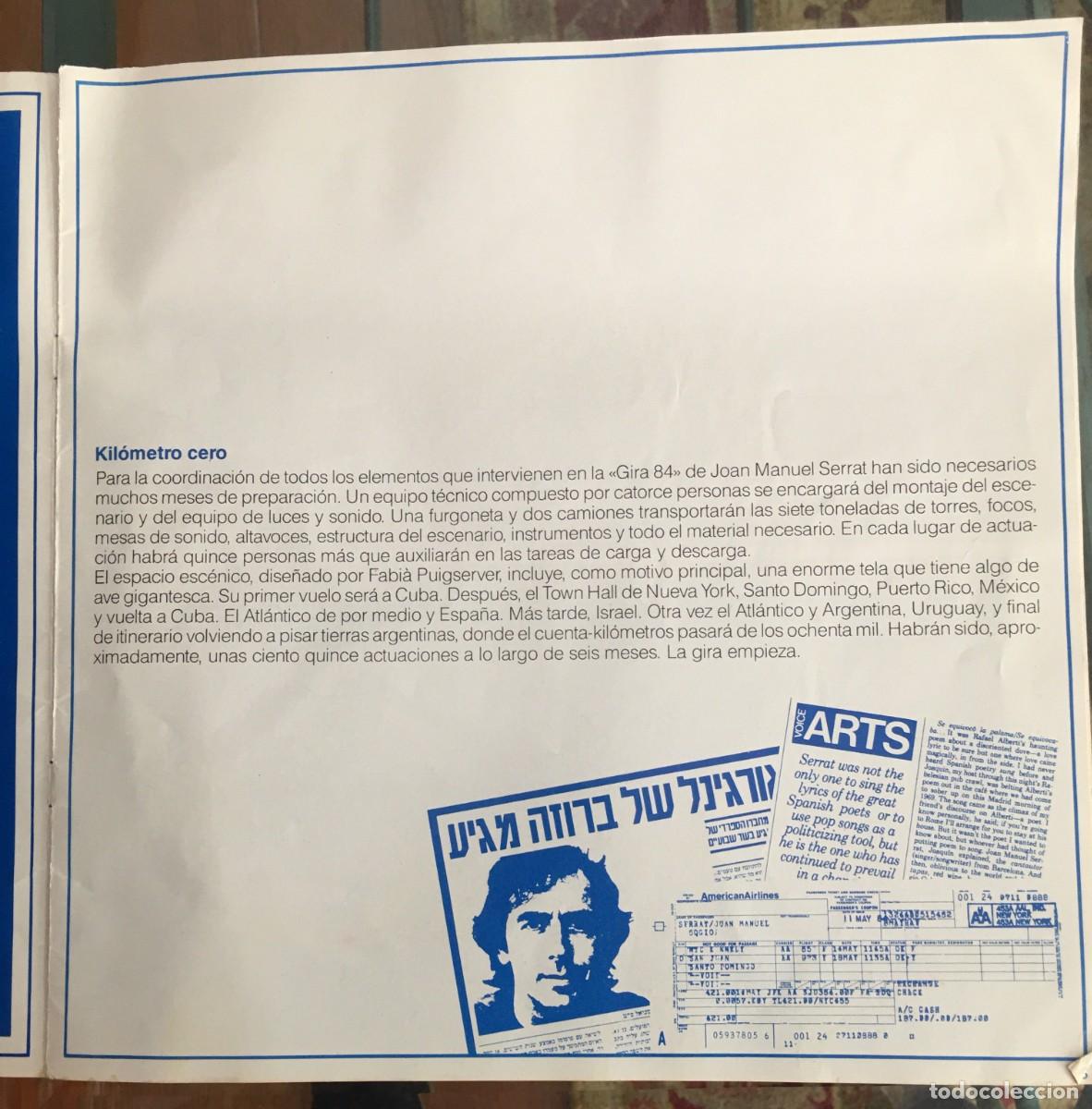 Cat&aacute;logos de m&uacute;sica: PROGRAMA OFICIAL DE SERRAT GIRA DEL 84 - Foto 2