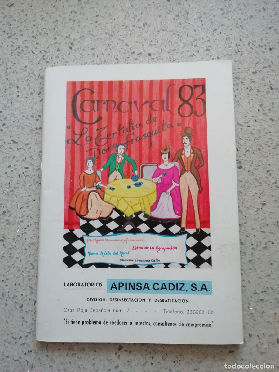 Catalogues de Musique: Carnaval de C&aacute;diz libreto coro la tertulia de do&ntilde;a frasquita 1983