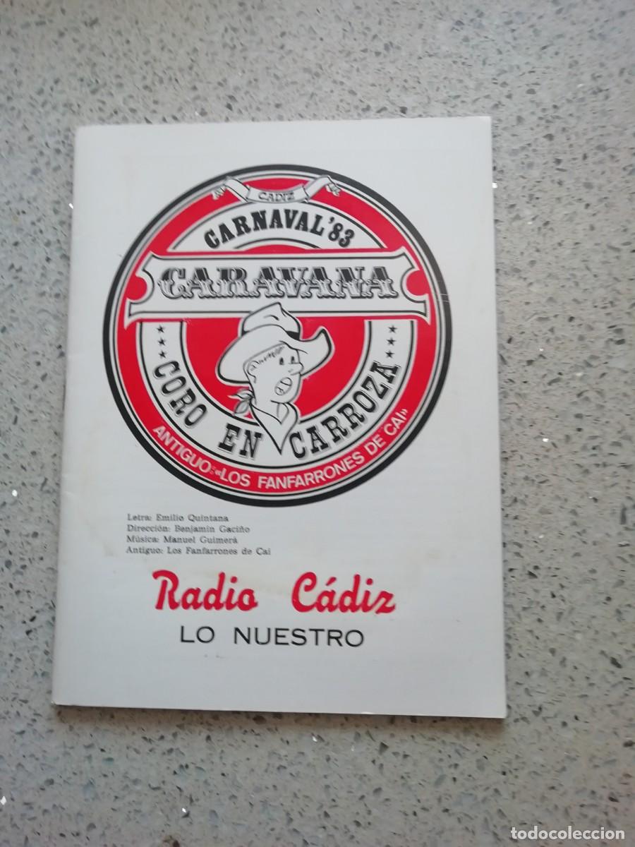 Catalogues de Musique: Carnaval de C&aacute;diz libreto coro caravana 1983