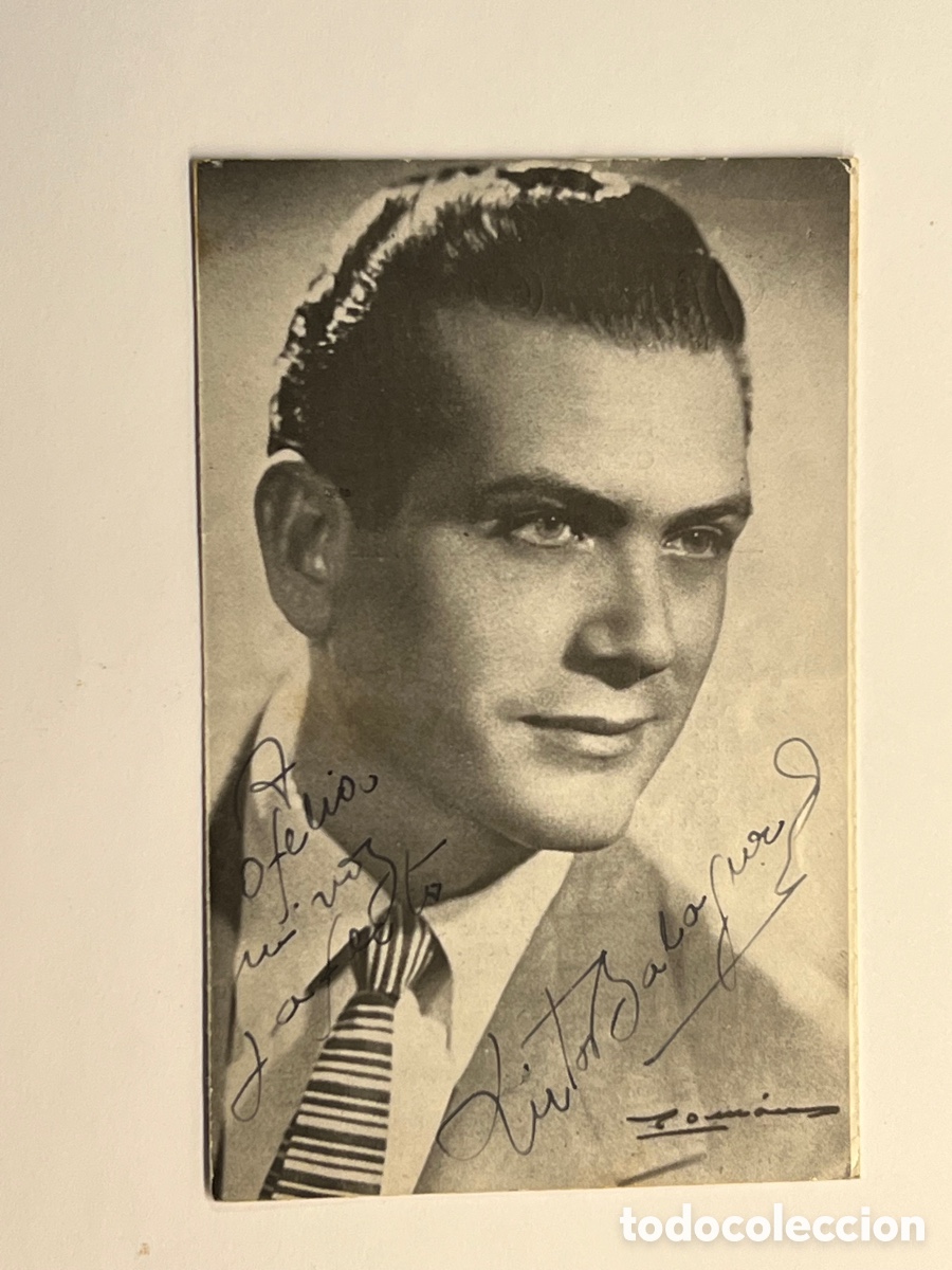 Catalogues de Musique: V&Iacute;CTOR BALAGUER. Cantante Catal&aacute;n. Tr&iacute;ptico Aut&oacute;grafo original con dedicatoria&hellip; (h.1960?)